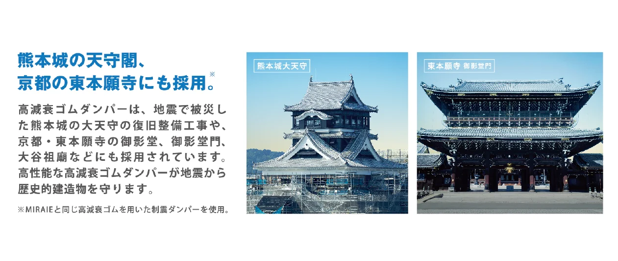 熊本城の天守閣、京都の東本願寺にも採用